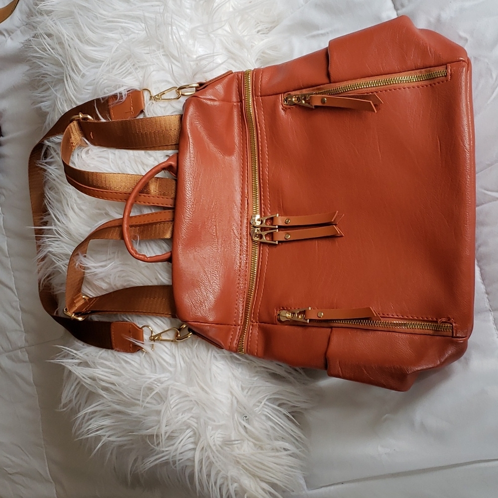Vegan Leather Backpack/Purse, EUC!!